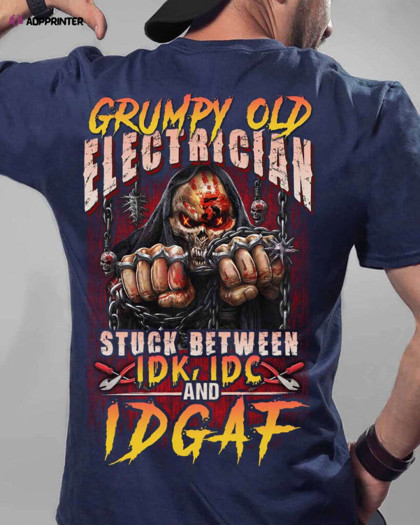 Grumpy Old Electrician Navy Blue Electrician T-shirt For Men And Women Grumpy Old Electrician Navy Blue Electrician T-shirt For Men And Women