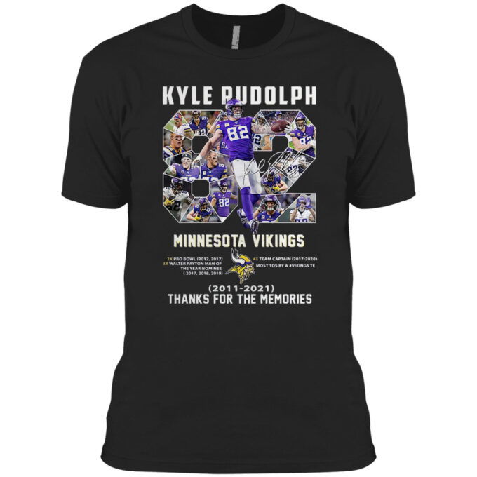Kyle Rudolph Minnesota Vikings 2011-2023 thanks you for the memories signature shirt