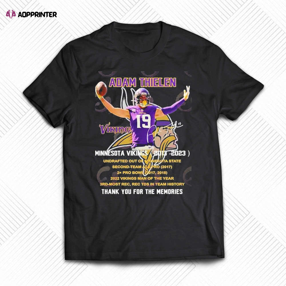 Minnesota Vikings 2013 – 2023 19 Adam Thielen Thank You For The Memories Adam Thielen T-shirt Minnesota Vikings 2013 – 2023 19 Adam Thielen Thank You For The Memories Adam Thielen T-shirt