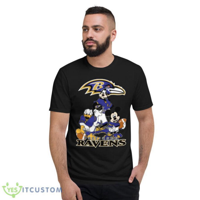NFL Baltimore Ravens Mickey Mouse Donald Duck Goofy Football Shirt T-Shirt