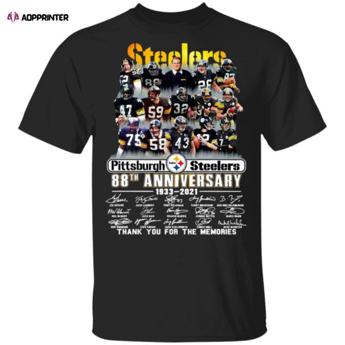 Pittsburgh Steelers 88th Anniversary 1933 2021 Thank You For The Memories Signatures Shirt