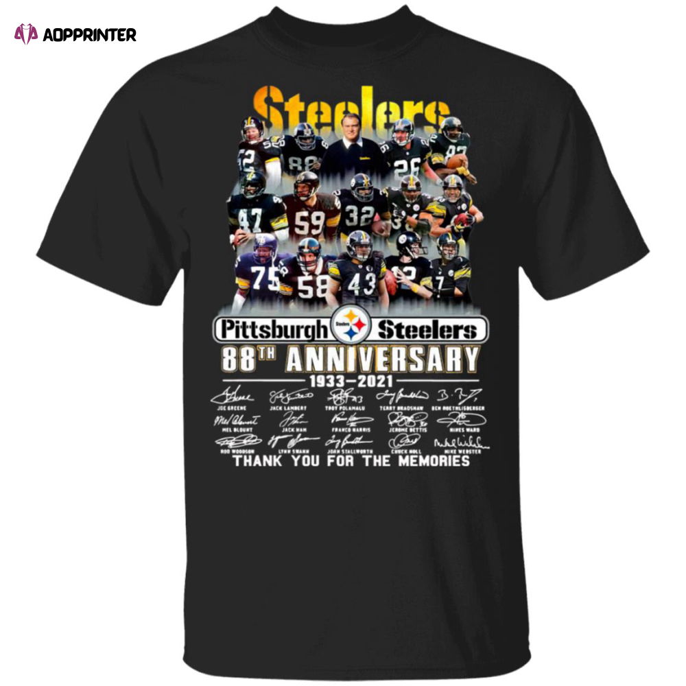 Pittsburgh Steelers 88th Anniversary 1933 2021 Thank You For The Memories Signatures Shirt Pittsburgh Steelers 88th Anniversary 1933 2021 Thank You For The Memories Signatures Shirt