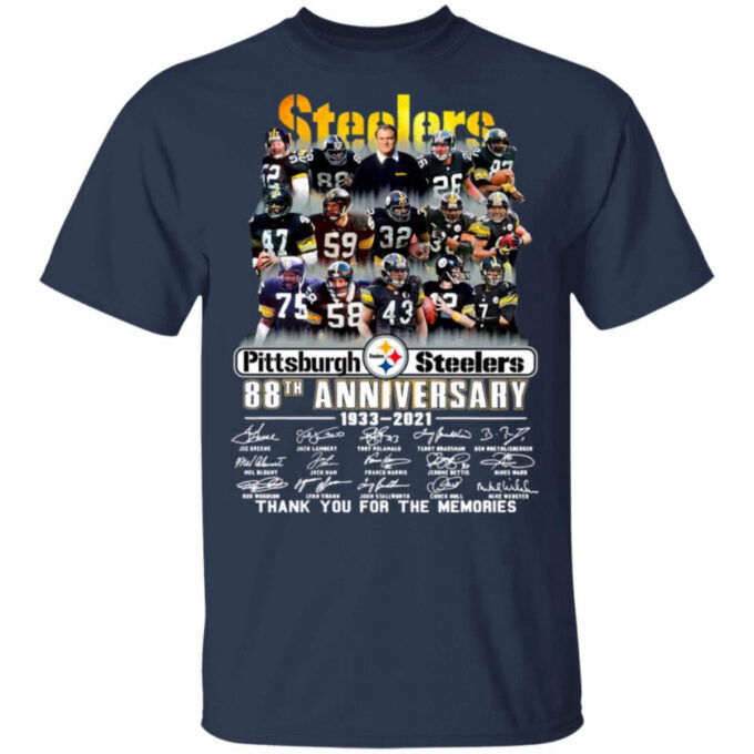 Pittsburgh Steelers 88th Anniversary 1933 2021 Thank You For The Memories Signatures Shirt