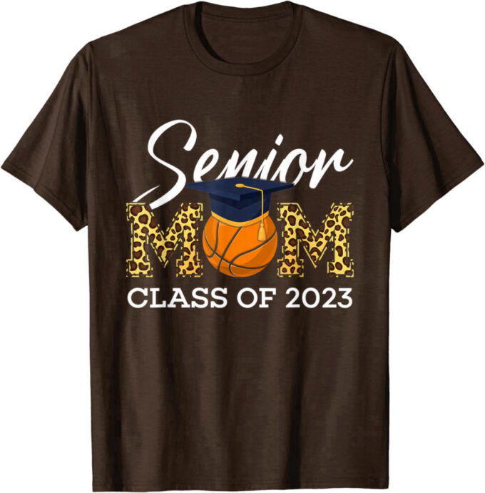 Senior Basketball Mom Class Of 2023 Leopard Graduation Boys T-Shirt