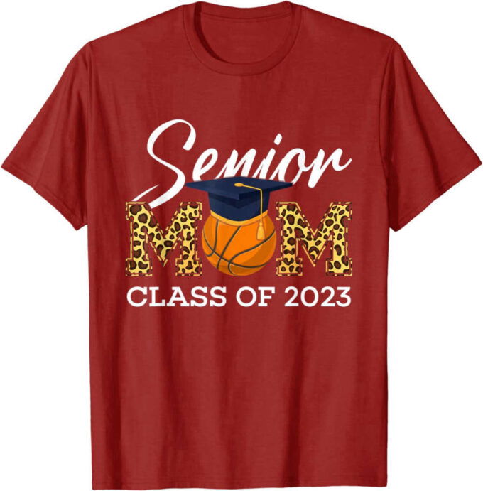 Senior Basketball Mom Class Of 2023 Leopard Graduation Boys T-Shirt