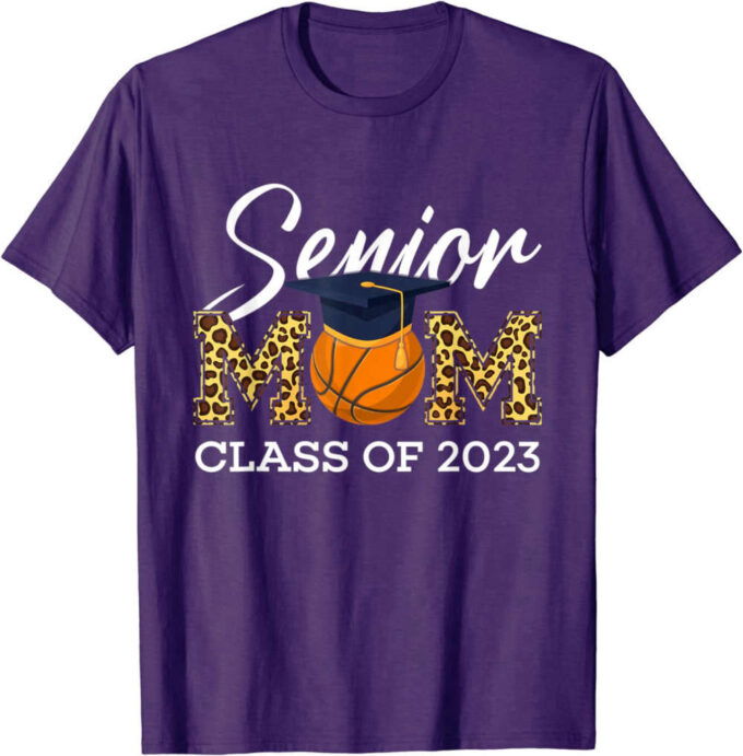 Senior Basketball Mom Class Of 2023 Leopard Graduation Boys T-Shirt