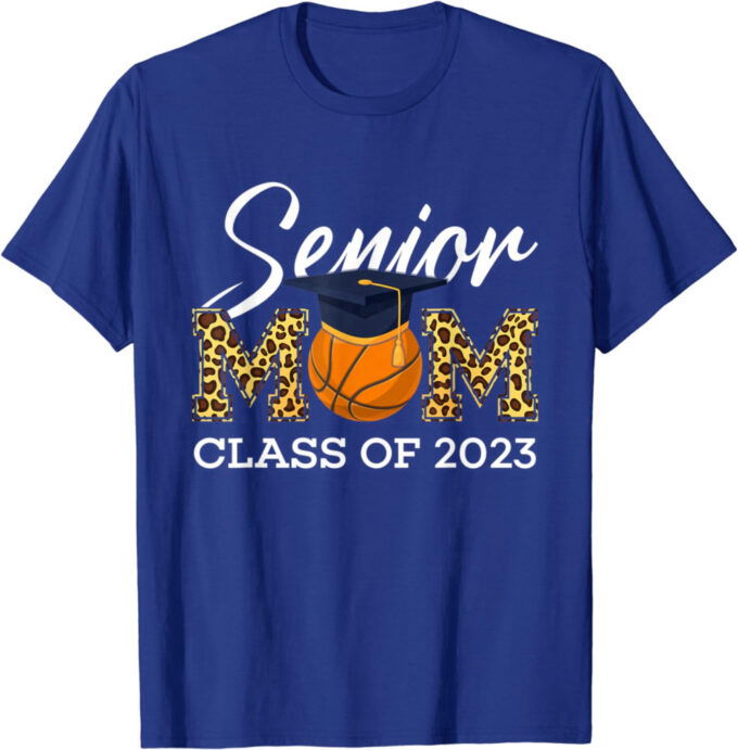 Senior Basketball Mom Class Of 2023 Leopard Graduation Boys T-Shirt