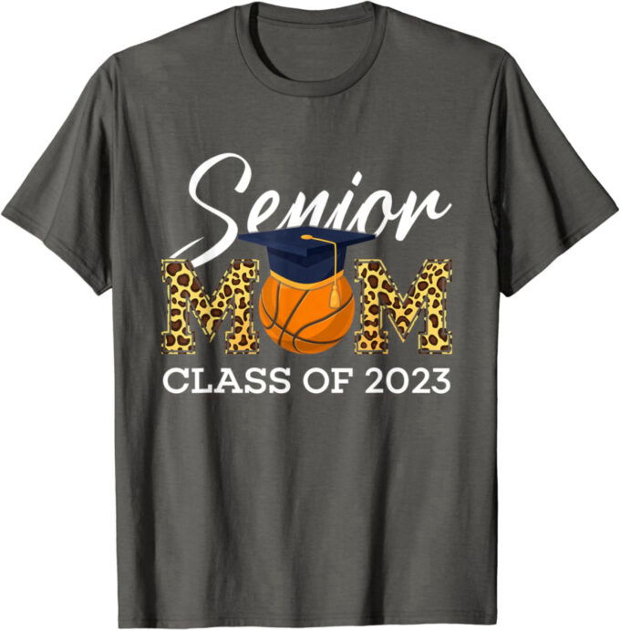 Senior Basketball Mom Class Of 2023 Leopard Graduation Boys T-Shirt