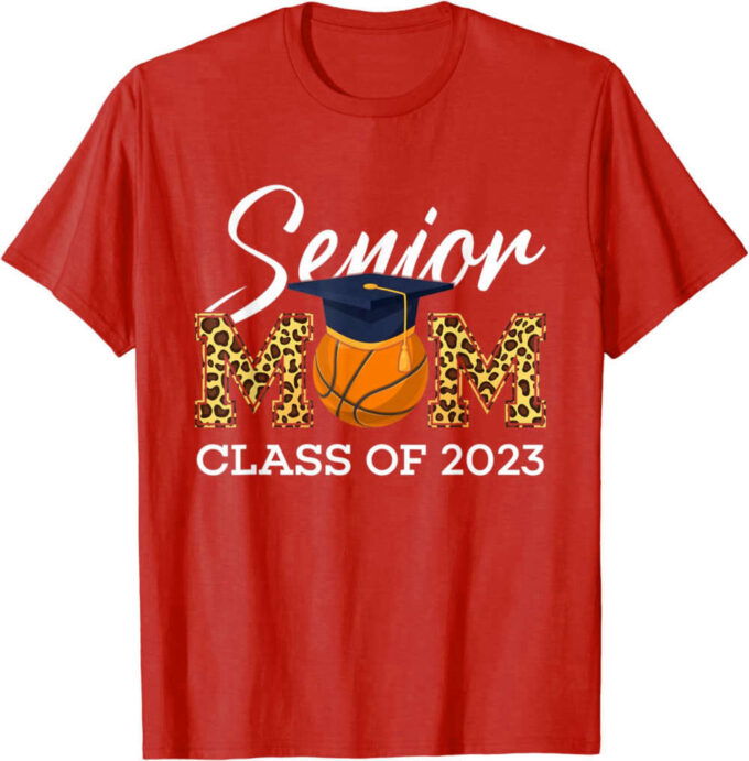 Senior Basketball Mom Class Of 2023 Leopard Graduation Boys T-Shirt