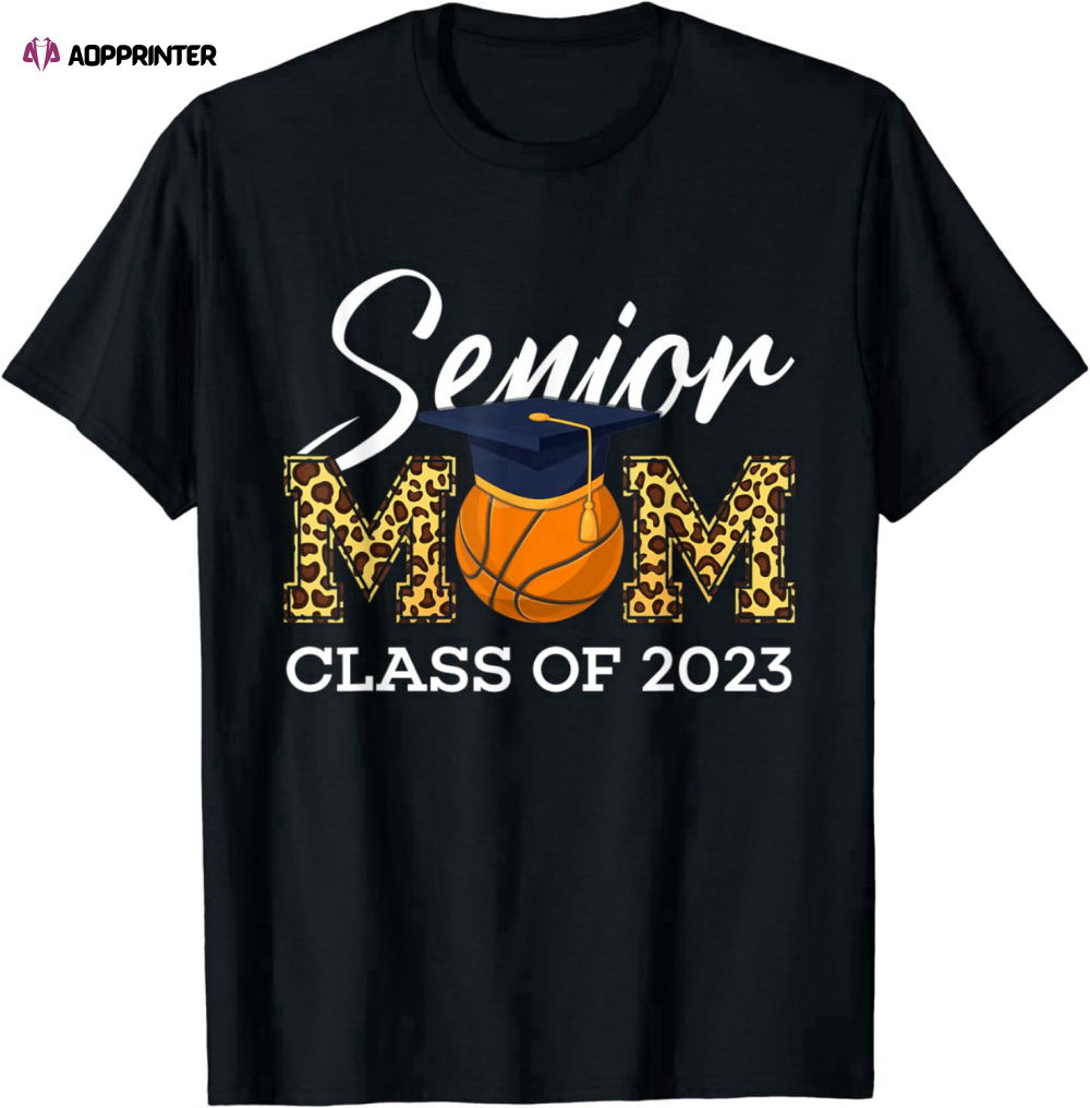 Senior Basketball Mom Class Of 2023 Leopard Graduation Boys T-Shirt Senior Basketball Mom Class Of 2023 Leopard Graduation Boys T-Shirt