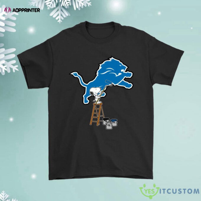 Snoopy Paints The Detroit Lions Logo Football Shirt