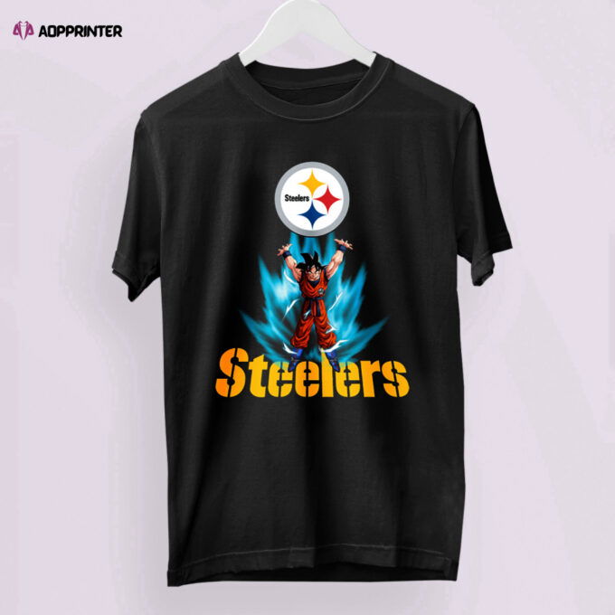 Son Goku Powering Up In Energy Pittsburgh Steelers Shirt