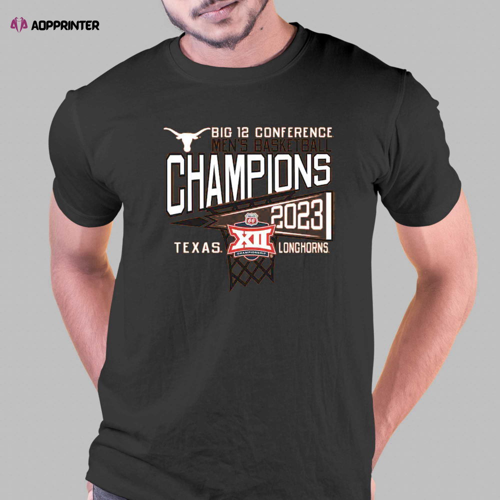 Texas Longhorns 2023 Big 12 Men’s Basketball Conference Tournament Champions Locker Room T-shirt Texas Longhorns 2023 Big 12 Men’s Basketball Conference Tournament Champions Locker Room T-shirt