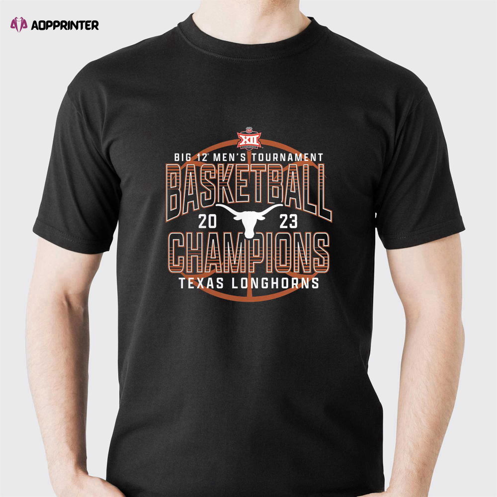 Texas Longhorns Fanatics Branded 2023 Big 12 Men’s Basketball Conference Tournament Champions T-shirt Texas Longhorns Fanatics Branded 2023 Big 12 Men’s Basketball Conference Tournament Champions T-shirt