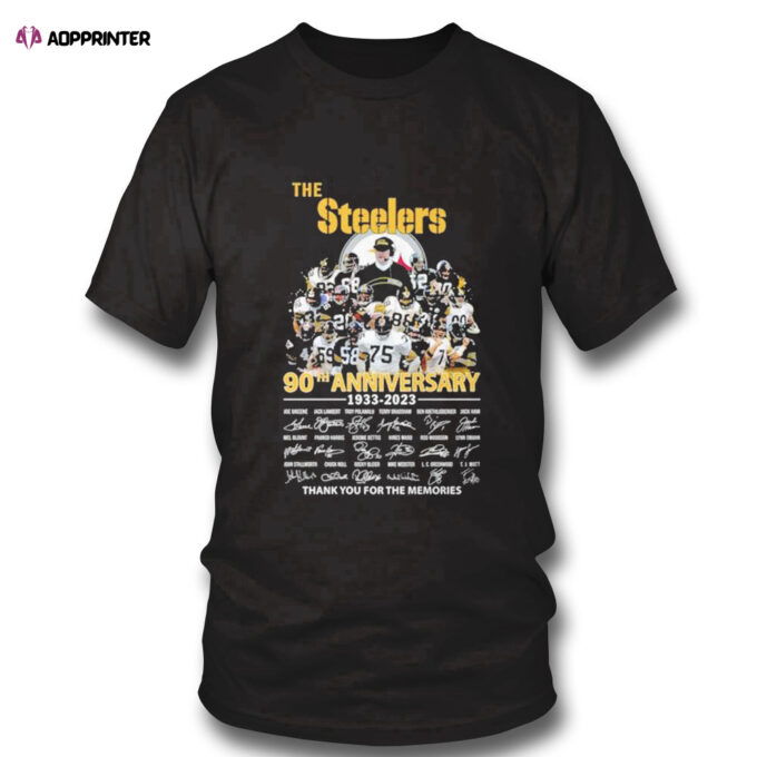 The Pittsburgh Steelers 90th Anniversary 1933 2023 Thank You For The Memories Signatures Shirt