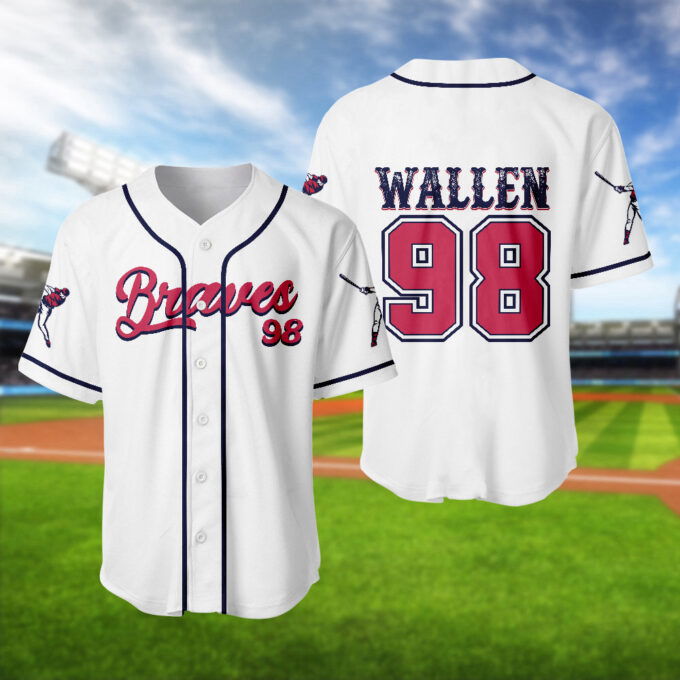 Braves 98 Baseball Jersey Morgan Wallen Shirt Country Music Tee