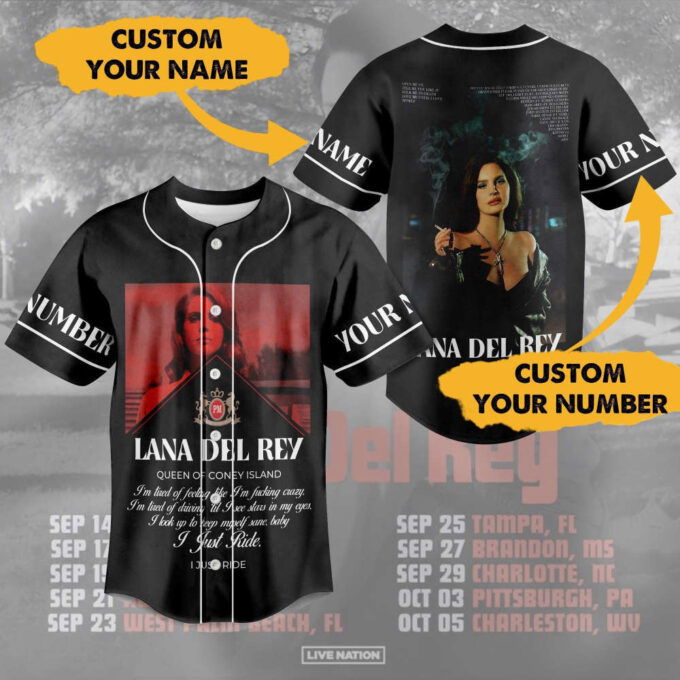 Customized Lana Del Rey Queen Of Coney Island Baseball Jersey – Happiness Is A Butterfly Shirt – Sade Singer Tee: Music Jersey & Gift For Fan