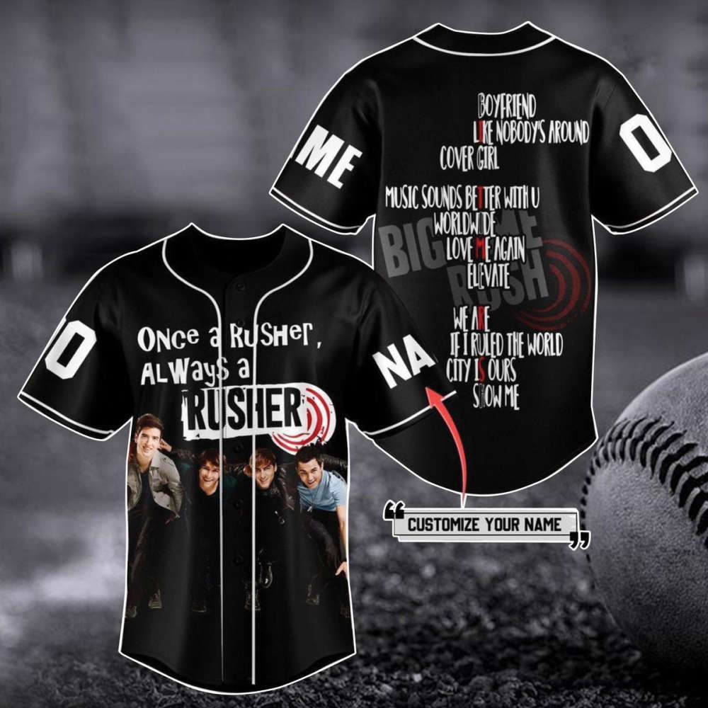 Personalized Big Rush Time Baseball Jersey – BTR Fan Gift Personalized Big Rush Time Baseball Jersey – BTR Fan Gift