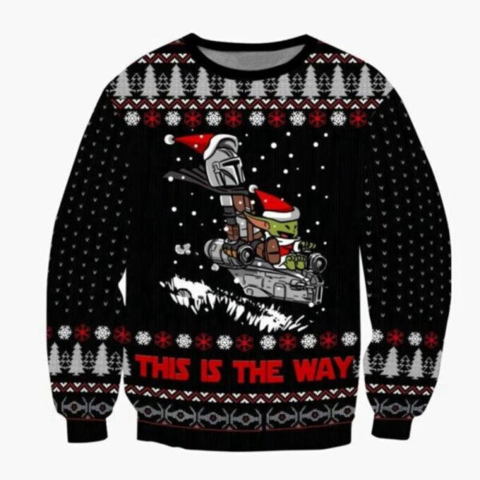 Star Wars This Is The Way Baby Yoda SW Ugly Sweater, Christmas Gift, Star Wars This Is The Way Baby Yoda SW Ugly Christmas Sweater