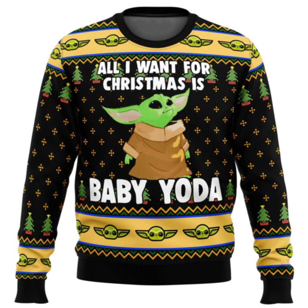 Star Wars Baby Yoda All I Want Mandalorion Ugly Sweater Gifts, Star Wars Gift Fan Ugly Sweater Star Wars Baby Yoda All I Want Mandalorion Ugly Sweater Gifts, Star Wars Gift Fan Ugly Sweater