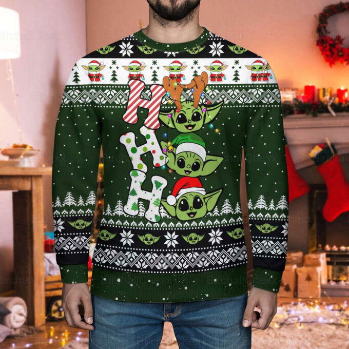 Christmas Ugly Sweater, Personalized Baby Yoda Christmas Sweater Men, Baby Yoda Christmas Shirt, Baby Yoda Woman Sweater, Starwars Christmas