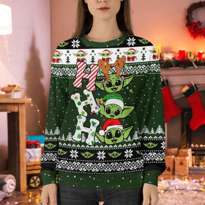Christmas Ugly Sweater, Personalized Baby Yoda Christmas Sweater Men, Baby Yoda Christmas Shirt, Baby Yoda Woman Sweater, Starwars Christmas