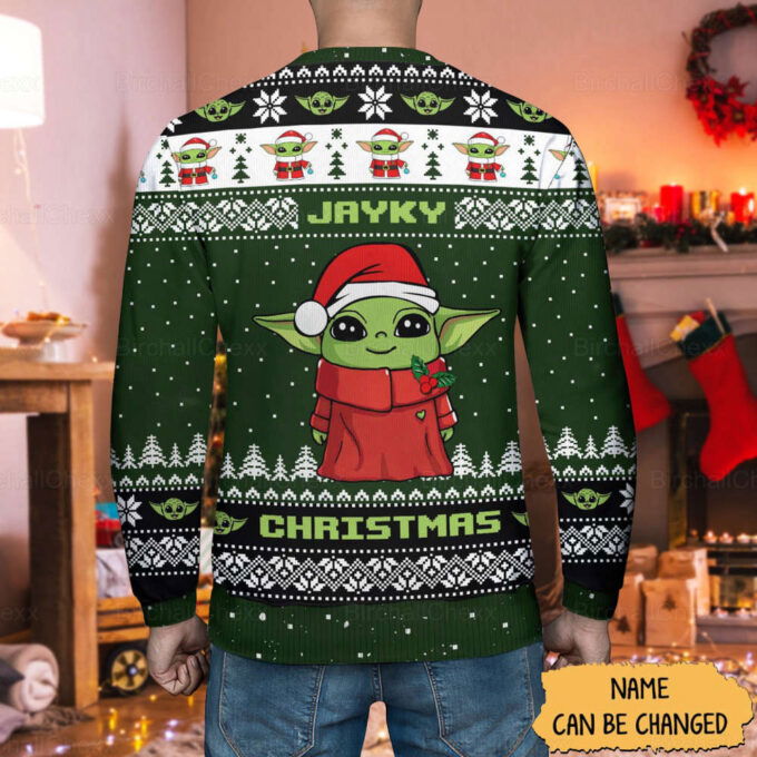 Christmas Ugly Sweater, Personalized Baby Yoda Christmas Sweater Men, Baby Yoda Christmas Shirt, Baby Yoda Woman Sweater, Starwars Christmas