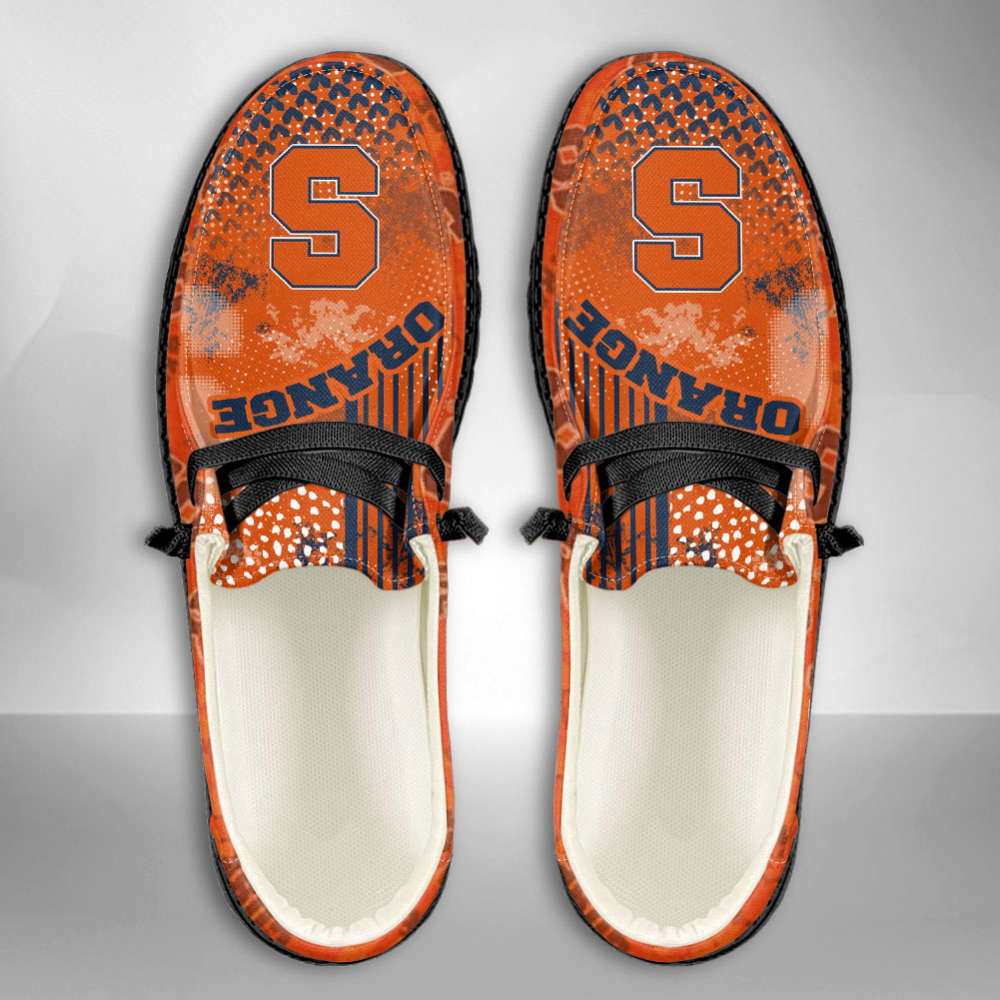 NCAA Syracuse Orange Custom Name Hey Dude Shoes Fan Gift NCAA Syracuse Orange Custom Name Hey Dude Shoes Fan Gift