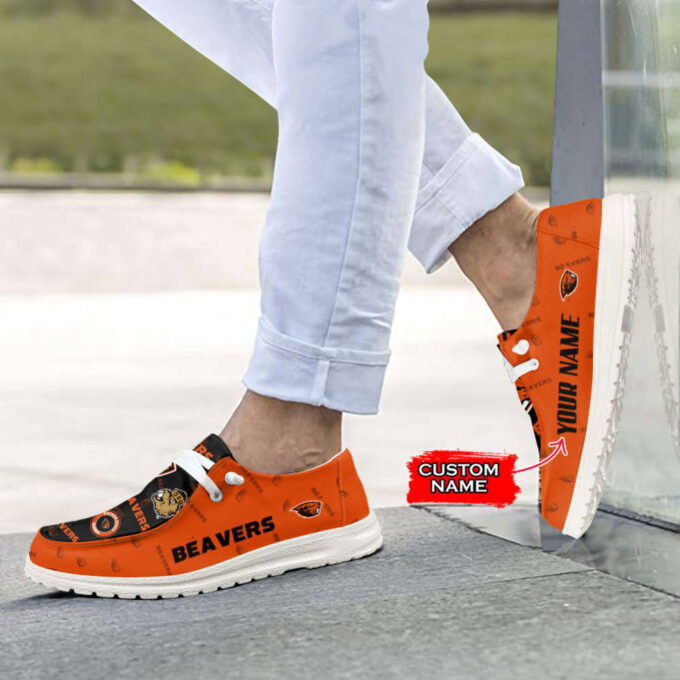 NCAA Oregon State Beavers Custom Name Hey Dude Shoes 01 M7 – 1stShark Exclusive