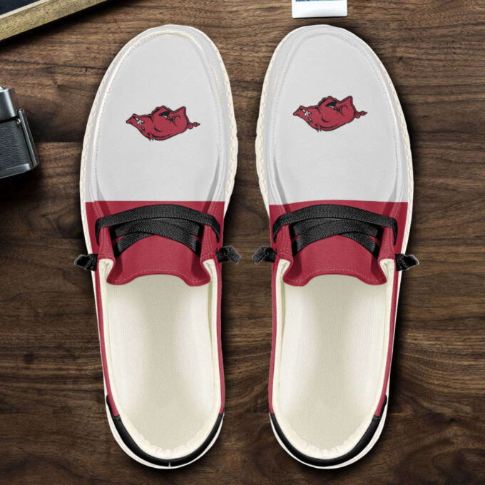Arkansas Razorbacks Personalized Hey Dude Sports Shoes – Custom Name Design Perfect Gift