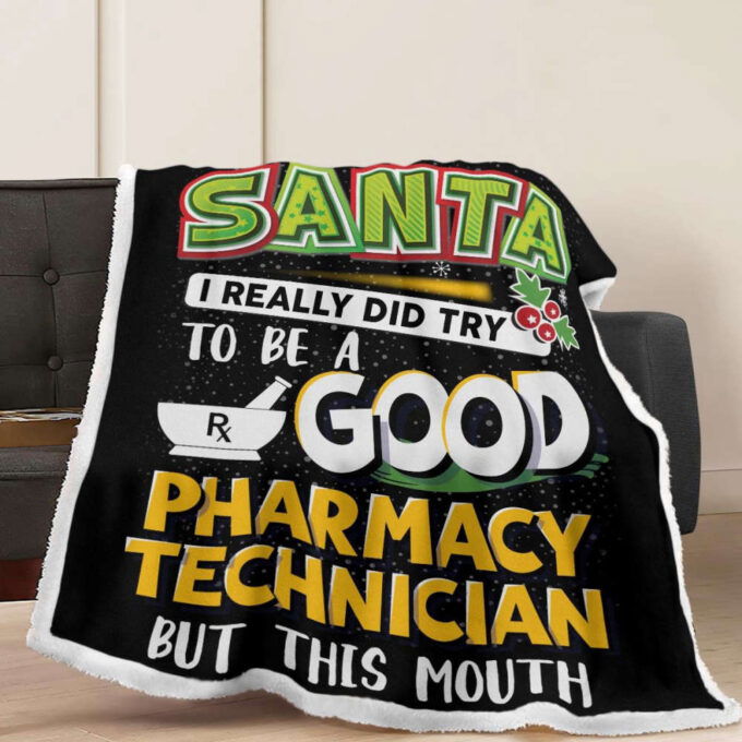 Awesome Pharmacy Tech-Black-PharmacyTech-Sherpa Blanket-#191122DERSA3FPHTEZ4SB Christmas Birthday Gift