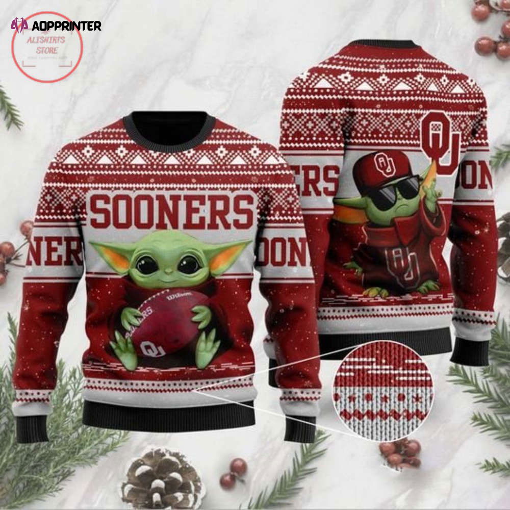 Baby Yoda Oklahoma Sooners Christmas For Yoda Lovers Ugly Christmas Sweater, All Over Print Sweatshirt Baby Yoda Oklahoma Sooners Christmas For Yoda Lovers Ugly Christmas Sweater, All Over Print Sweatshirt