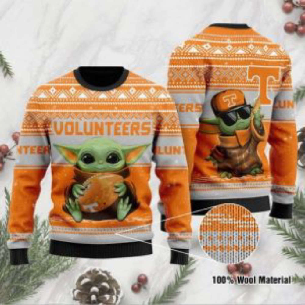 Baby Yoda Tennessee Volunteers Ugly Christmas Sweater, All Over Print Sweatshirt Baby Yoda Tennessee Volunteers Ugly Christmas Sweater, All Over Print Sweatshirt