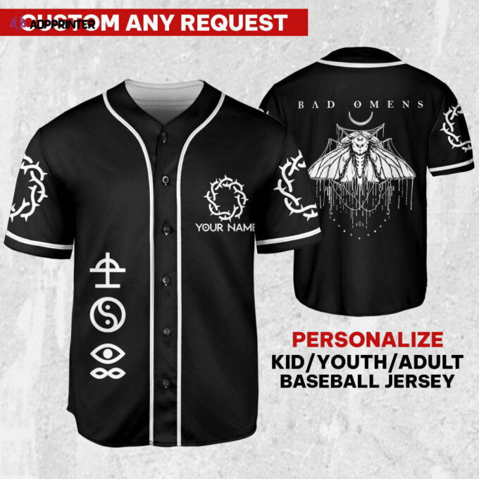 Bad Omens Moth Rock Music Jersey Tour 2023 Shirt & Baseball Jersey
