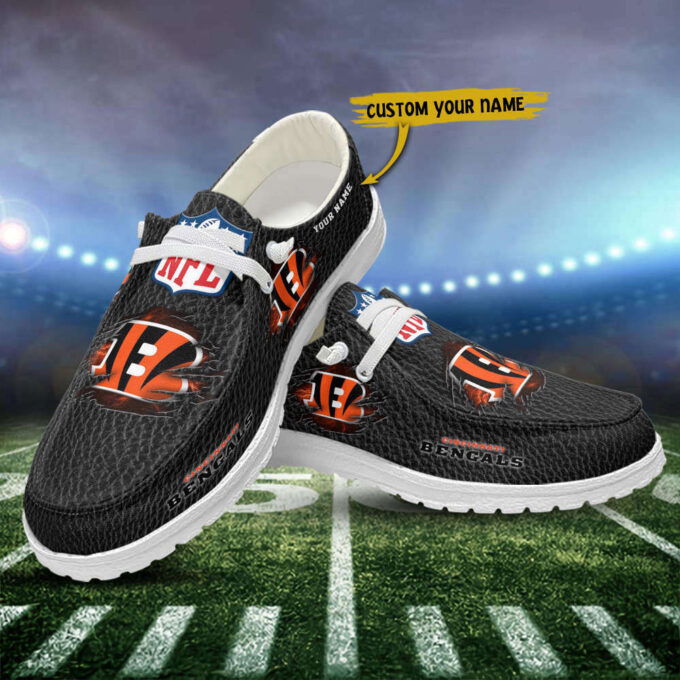 Cincinnati Bengals NFL Personalized Hey Dude Sports Shoes – Custom Name Design Perfect Gift