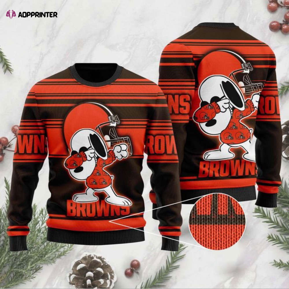 Cleveland Browns Snoopy Dabbing For Unisex Ugly Christmas Sweater, All Over Print Sweatshirt Cleveland Browns Snoopy Dabbing For Unisex Ugly Christmas Sweater, All Over Print Sweatshirt