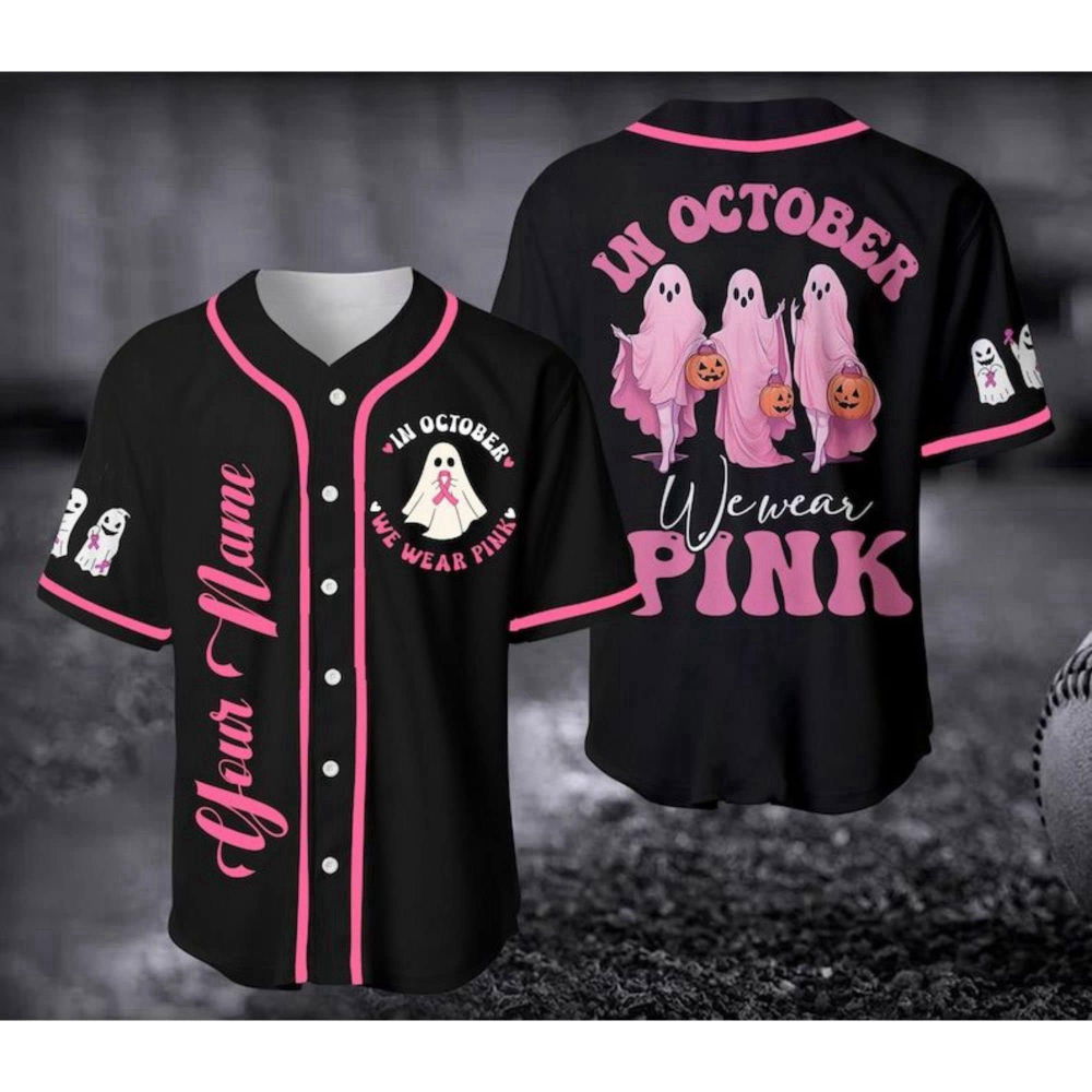 Custom Pink Baseball Jersey: Cancer Support Shirt for Halloween & Christmas Custom Pink Baseball Jersey: Cancer Support Shirt for Halloween & Christmas