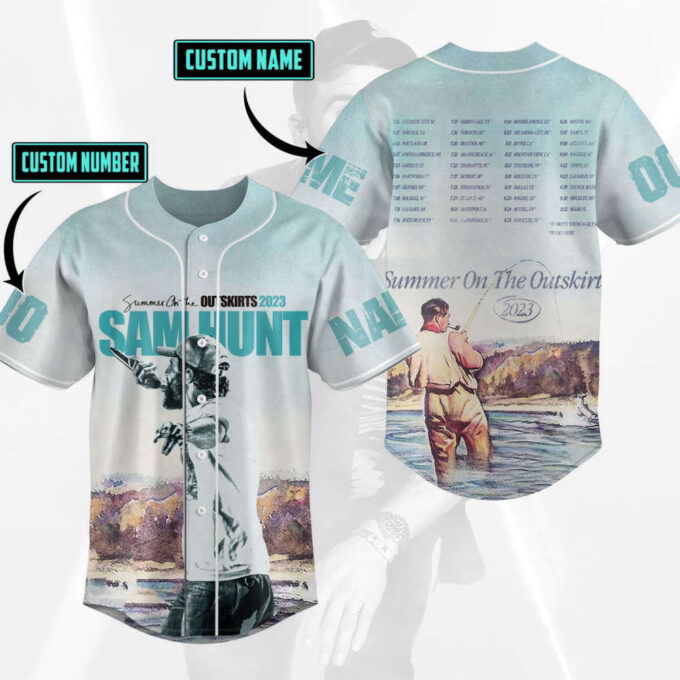 Customized Sam Hunt 2023 Tour Baseball Jersey, Sam Hunt Merch, Singer Music Concert