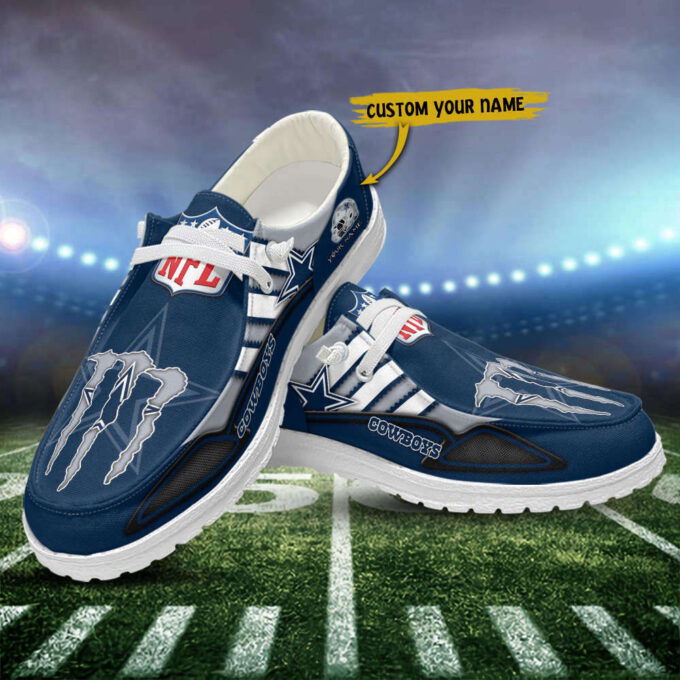 Dallas Cowboys NFL Personalized Hey Dude Sports Shoes – Custom Name Design Perfect Gift