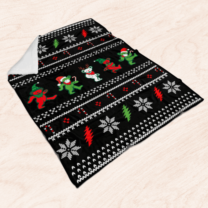 GD Jingle Bears Christmas Fleece Blanket – Quilt Christmas Birthday Gift