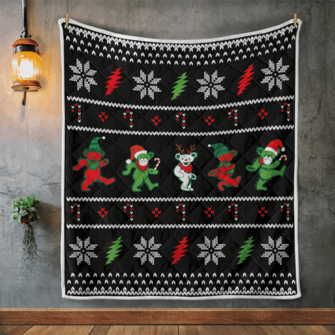 GD Jingle Bears Christmas Fleece Blanket – Quilt Christmas Birthday Gift