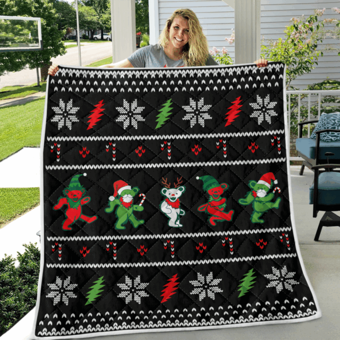 GD Jingle Bears Christmas Fleece Blanket – Quilt Christmas Birthday Gift