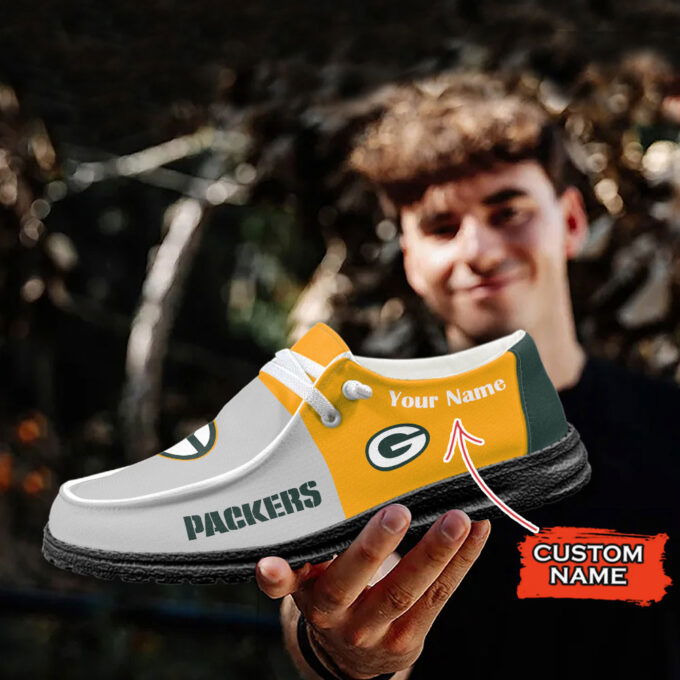 Green Bay Packers NFL Personalized Hey Dude Sports Shoes – Custom Name Design Perfect Gift
