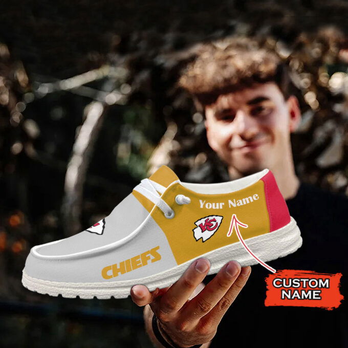 Kansas City Chiefs NFL Personalized Hey Dude Sports Shoes – Custom Name Design Perfect Gift