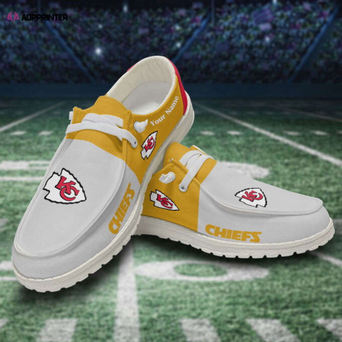 Kansas City Chiefs NFL Personalized Hey Dude Sports Shoes – Custom Name Design Perfect Gift