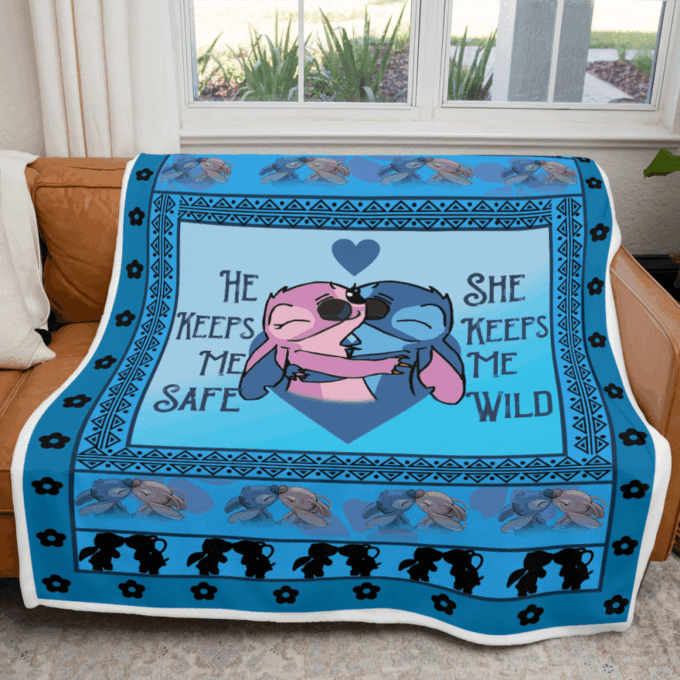 Keeps Me Safe Keeps Me Wild Fleece Blanket – Quilt Christmas Birthday Gift