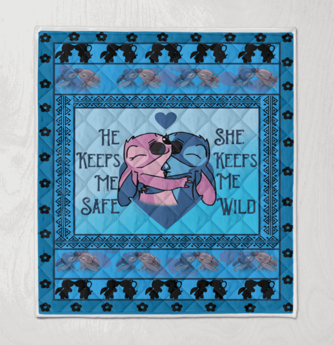 Keeps Me Safe Keeps Me Wild Fleece Blanket – Quilt Christmas Birthday Gift