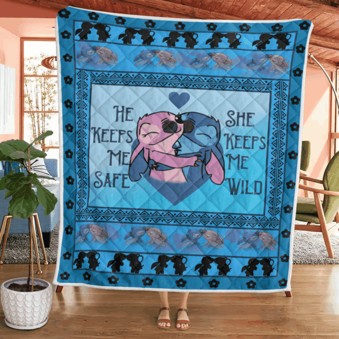 Keeps Me Safe Keeps Me Wild Fleece Blanket – Quilt Christmas Birthday Gift
