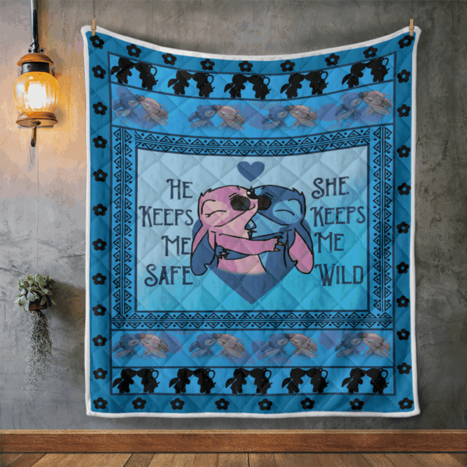 Keeps Me Safe Keeps Me Wild Fleece Blanket – Quilt Christmas Birthday Gift