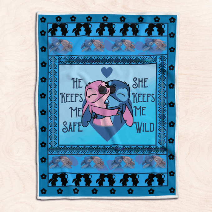 Keeps Me Safe Keeps Me Wild Fleece Blanket – Quilt Christmas Birthday Gift